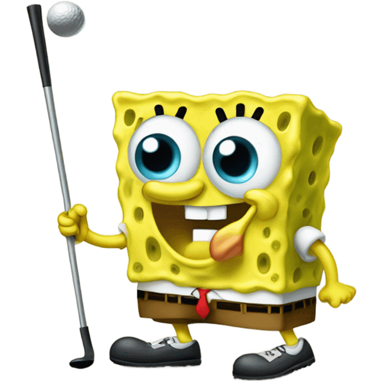 SpongeBob playing golf emoji