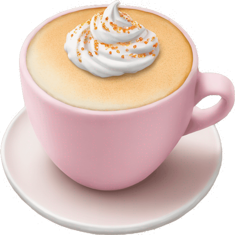 Light pink pumpkin latte with Sprinkling emoji