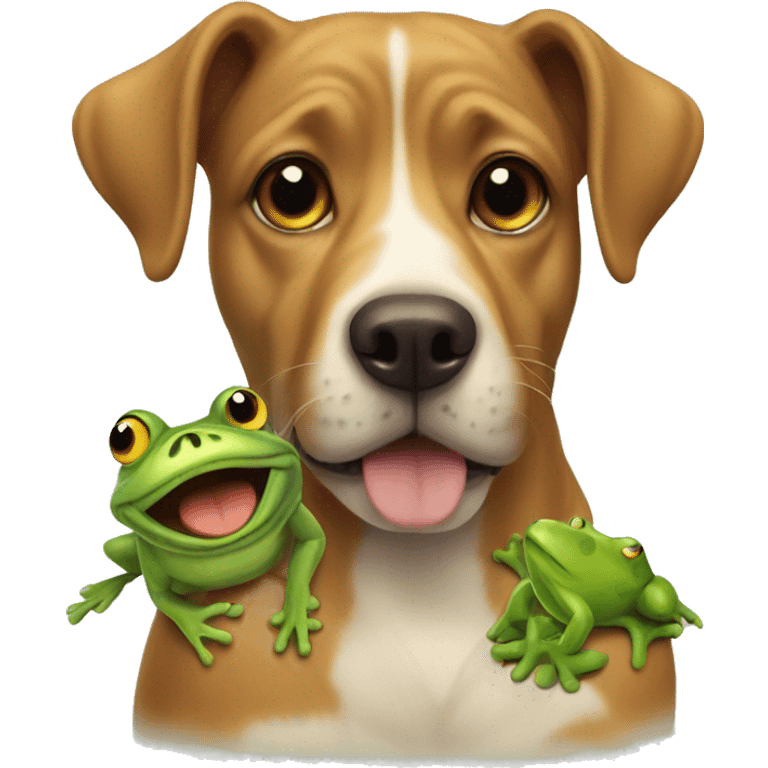 Dog with frog emoji