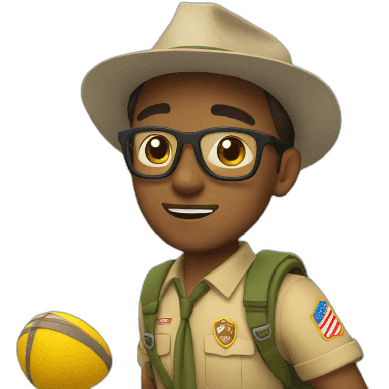 Scout en una piscina nadando  emoji