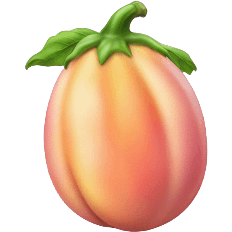 Peach coloured eggplant with pink where the green should be emoji