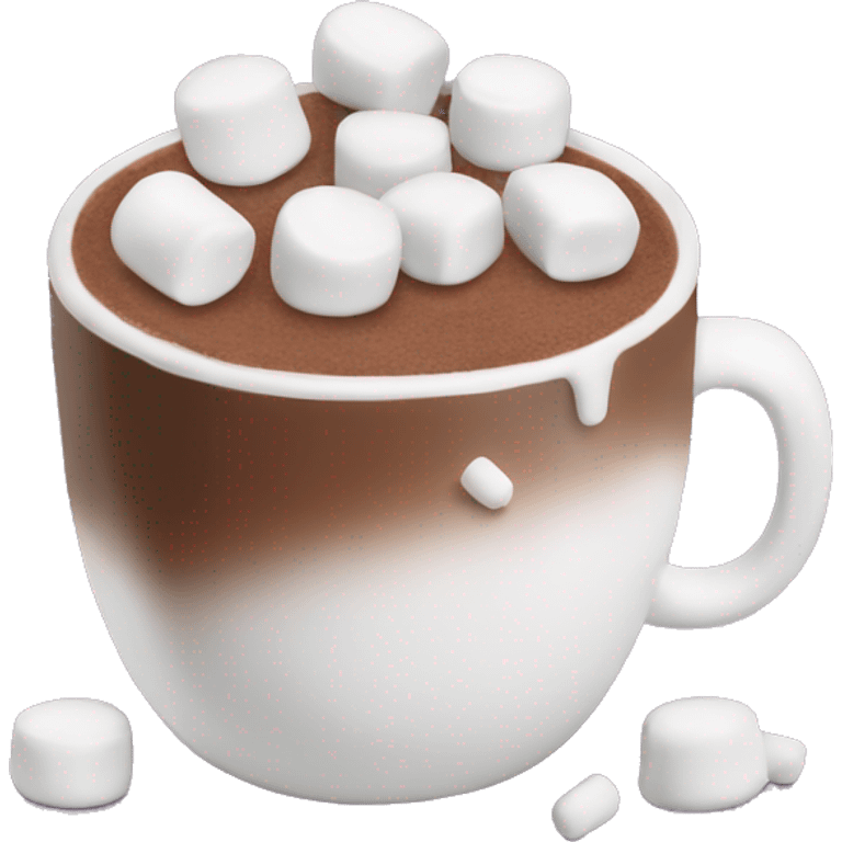 Mug of hot chocolate with mini marshmallows emoji