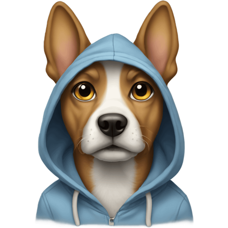 Dog wearing hoodie emoji