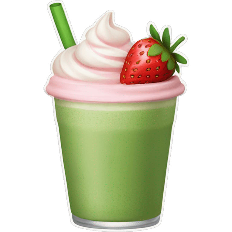 Strawberry matcha latte emoji