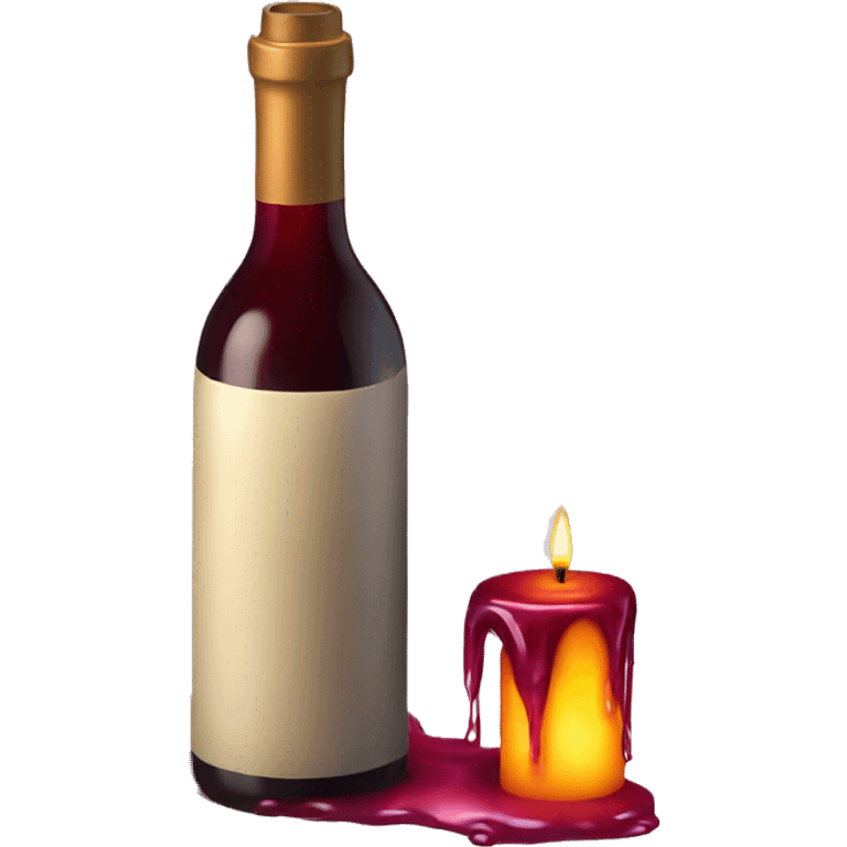 wine bottle with melting candle inside  emoji