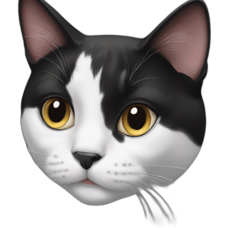 black and white tuxedo cat emoji