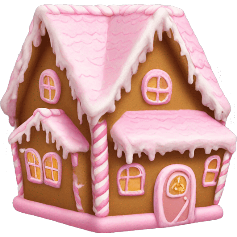 Light pink gingerbread house emoji