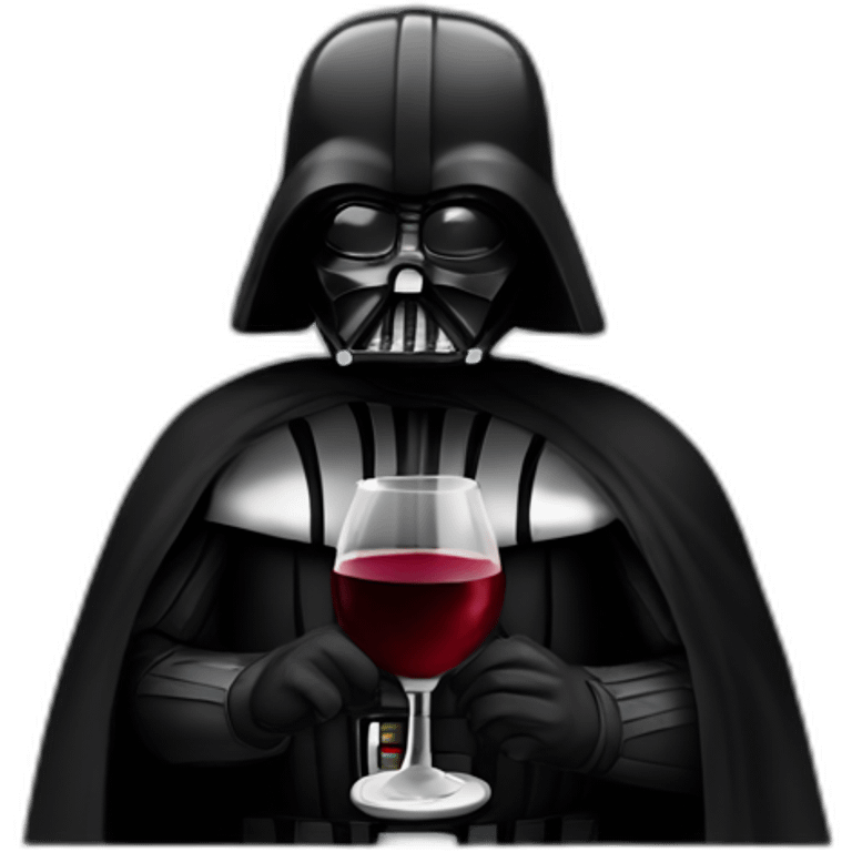 dark vador drinking red wine emoji