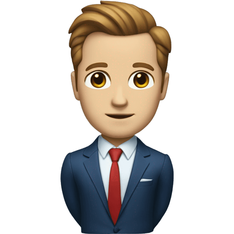 harvey specter in blue suit, red tie emoji