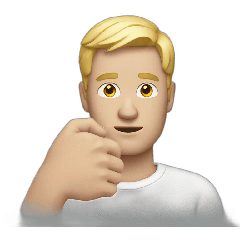 white man with broken hand emoji