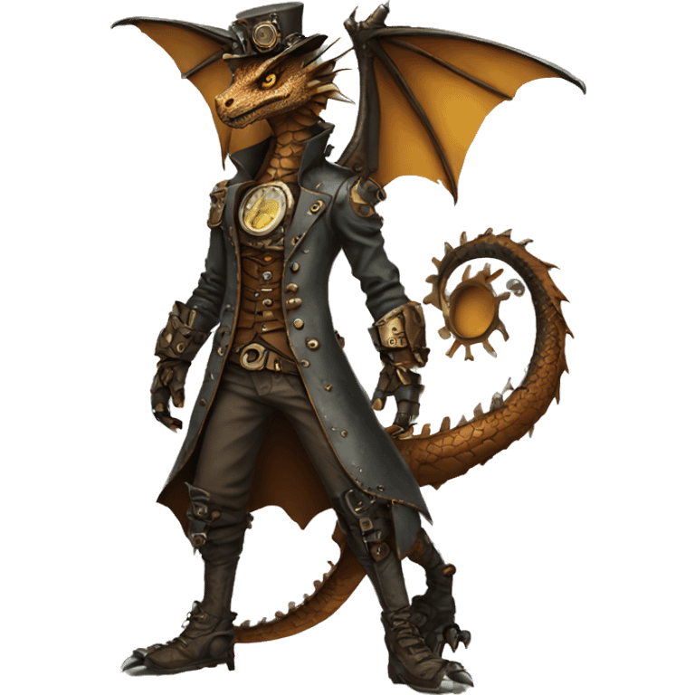 Steampunk Dragon full body emoji