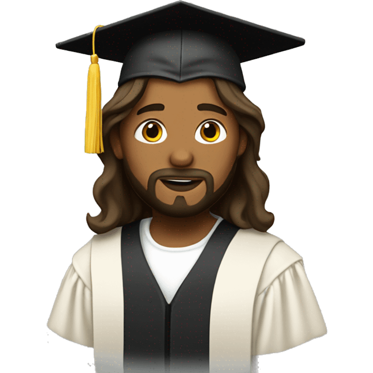 jesus with graduation hat emoji