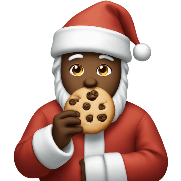 santa eating a cookie emoji