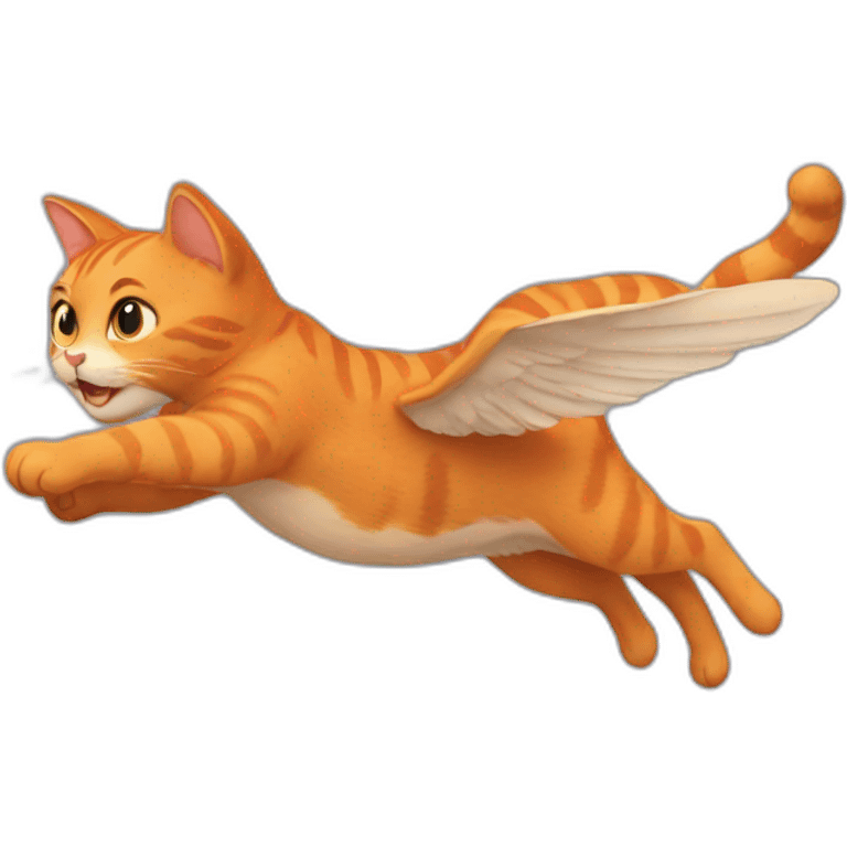 a red cat flying emoji