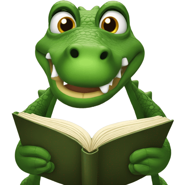 Alligator reading the Bible emoji