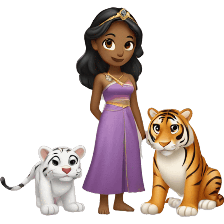 Jasmine princess and her tiger rajah  emoji