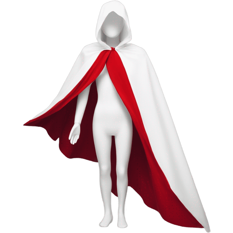 faceless white mannequin flying red cape emoji