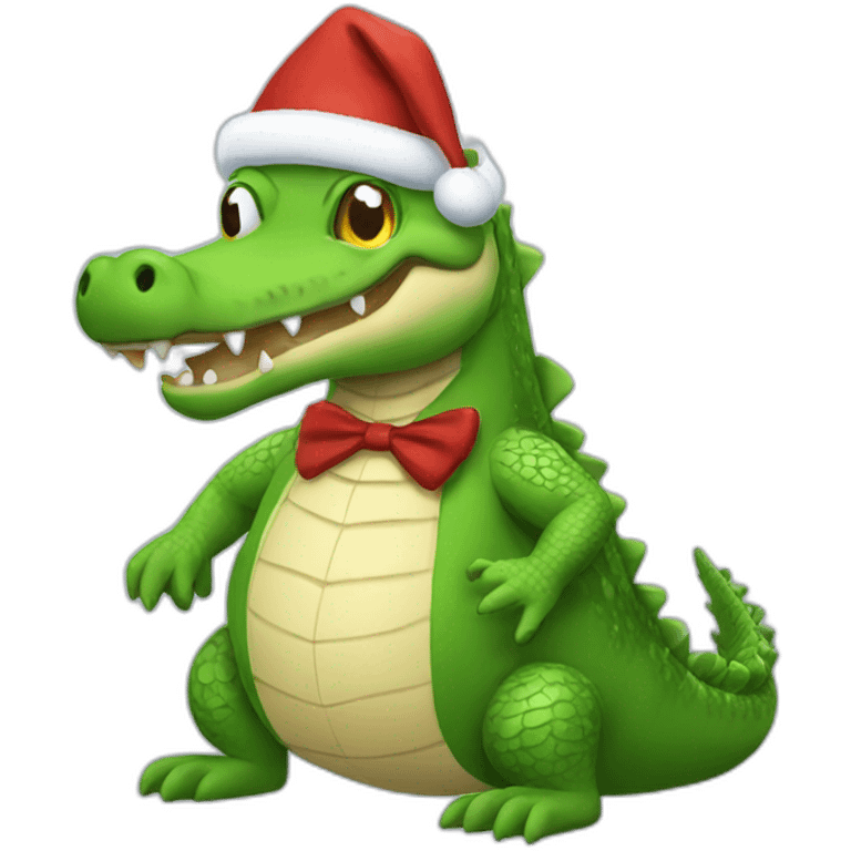 Crocodile Santa emoji