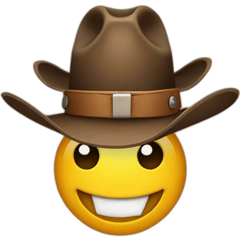 Smiley cowboy face with hat emoji