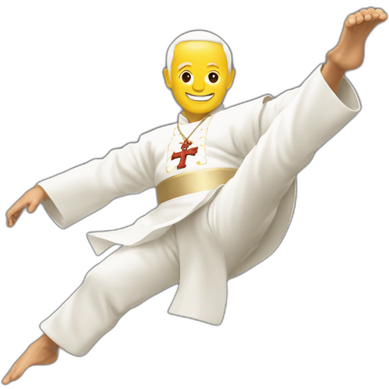 Pope kung fu kick emoji