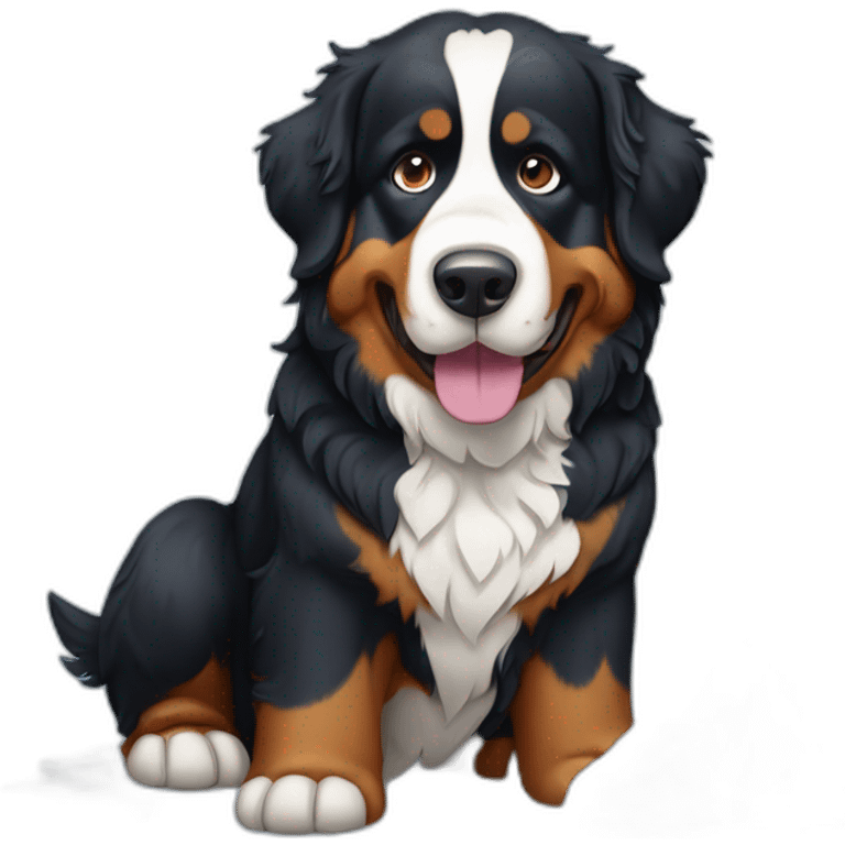 bernese mountain dog near ice emoji