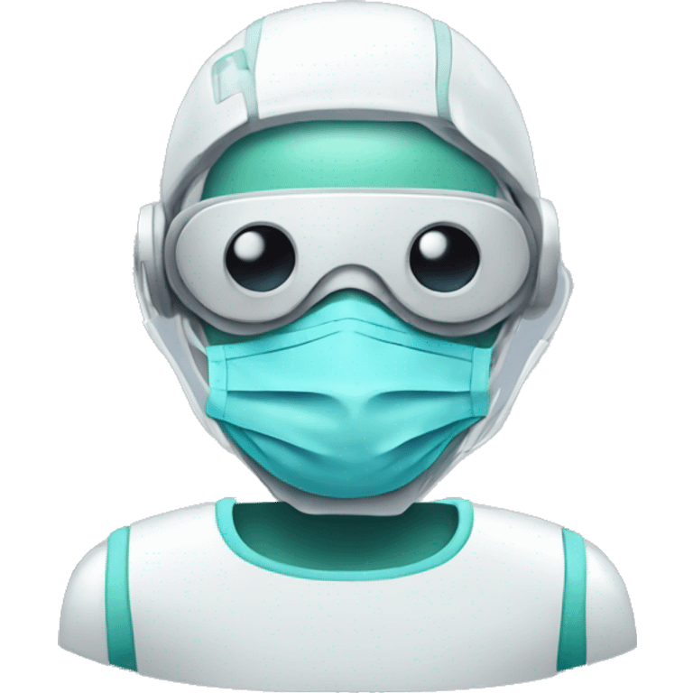 Robot with surgical mask emoji