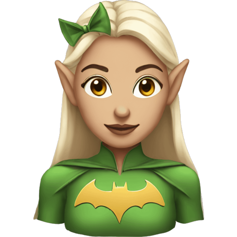 Female elf with batman mask emoji