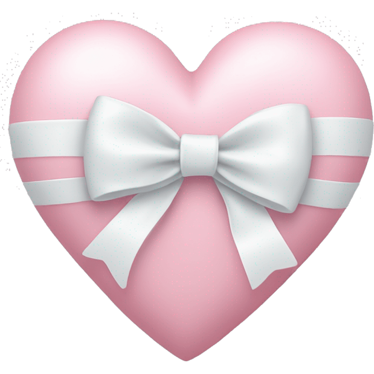 Pastel pink heart with white bow emoji