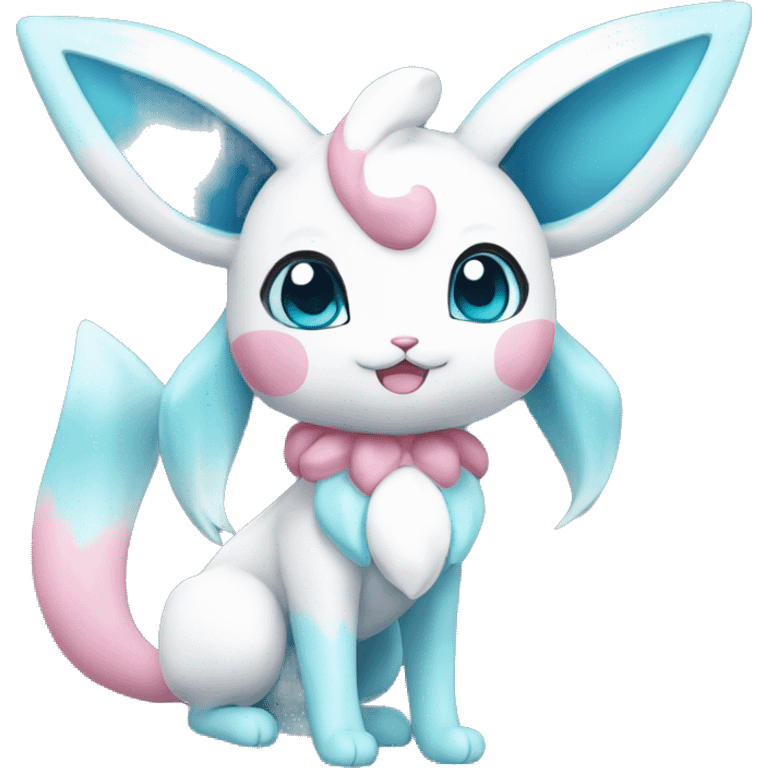 Kawaii Sylveon-Glaceon Full Body emoji