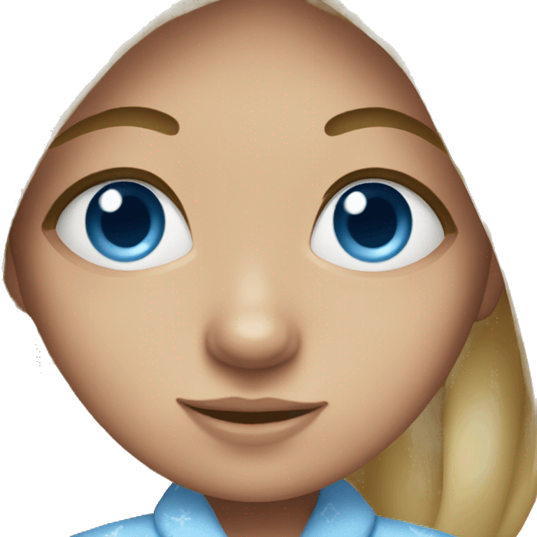 Girl with blue eyes and wearing pajamas  emoji