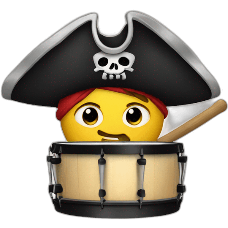 pirate emoji playing drums emoji