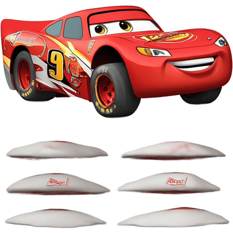 Lightning McQueen getting crushed  emoji