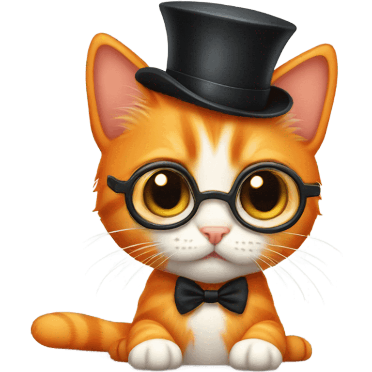 Orange kitten with a monocle emoji