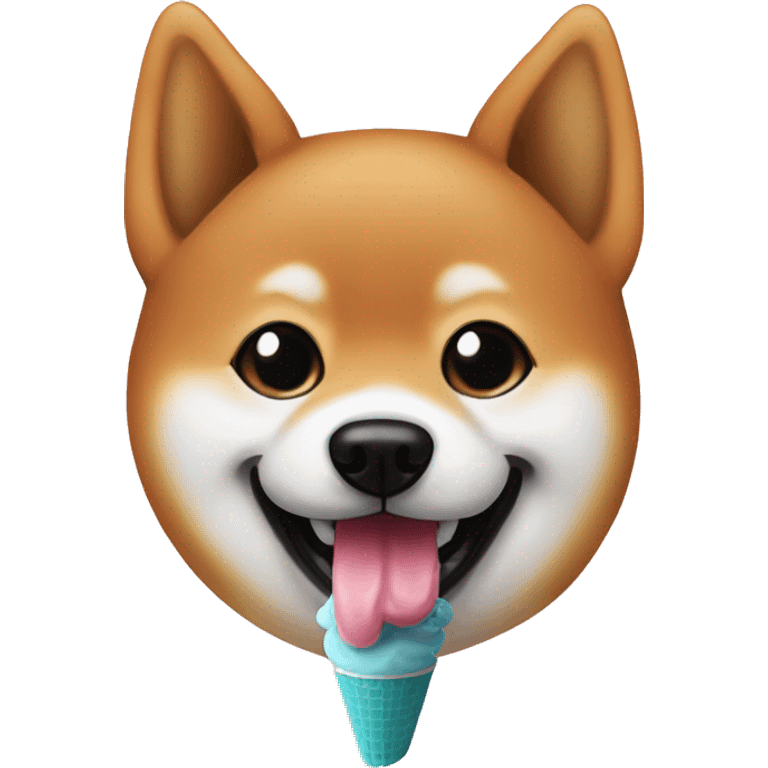 Shiba Inu black eat ice cream emoji