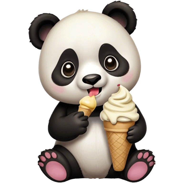 Panda eating ice cream emoji