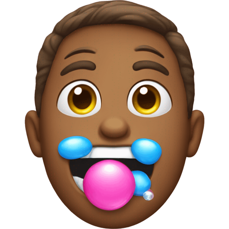 Emoji face blowing bubble gum emoji