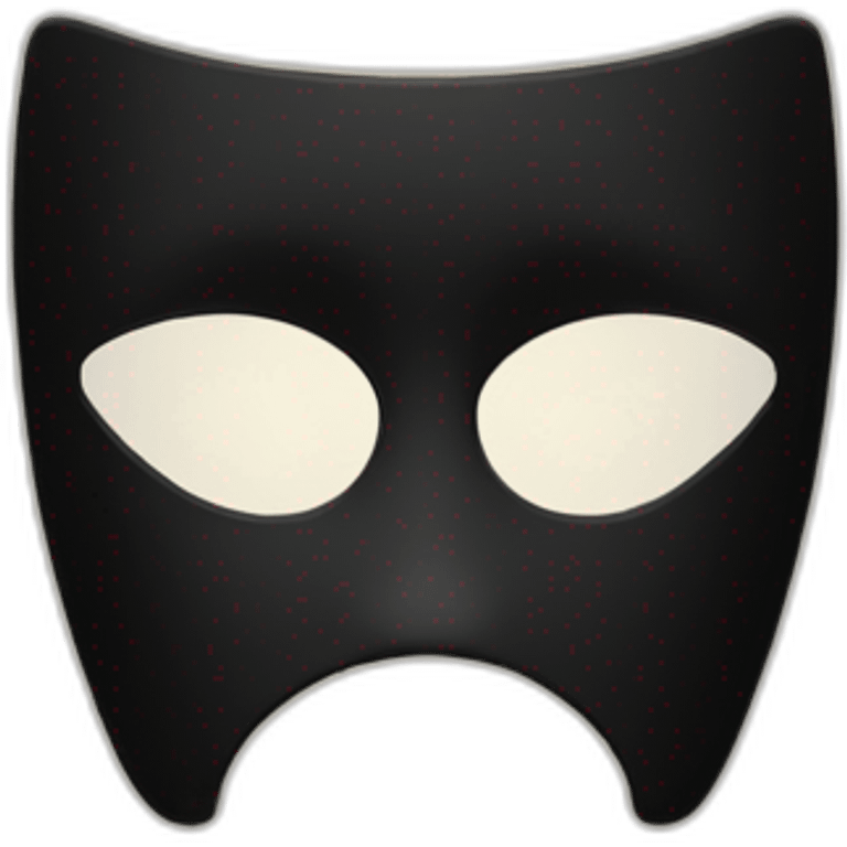 black mask with letters FM on the mask emoji