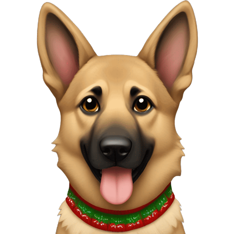 German Shepard with Christmas sweater emoji