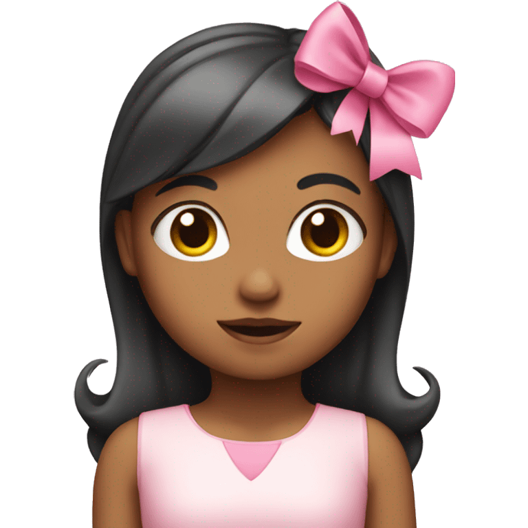 Girl with a pink bow emoji