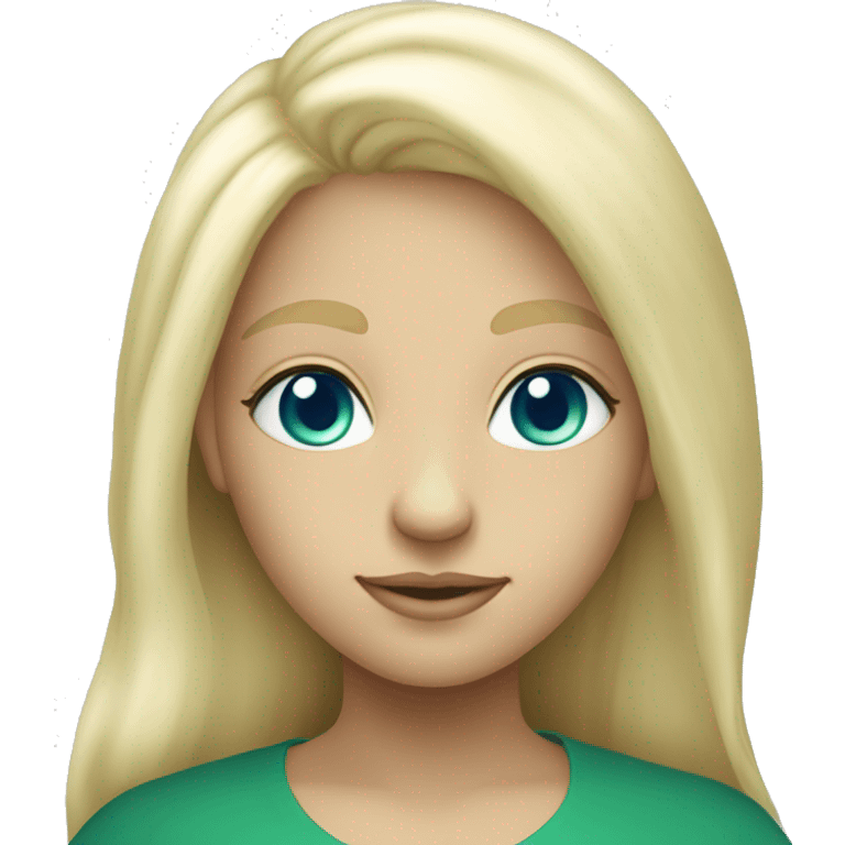 nordic pleiadian in green clothing with thin face long blonde hair and blue eyes emoji