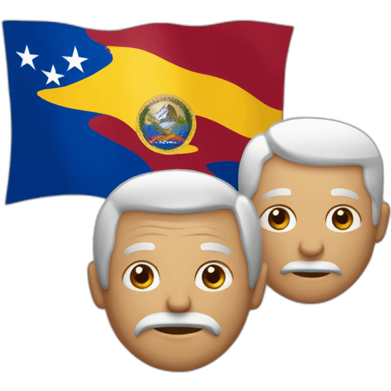 Flag of Venezuela and an old man with gray hair holding it emoji