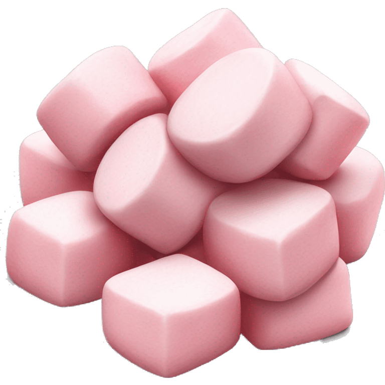 small pile of realistic pink marshmallows. emoji