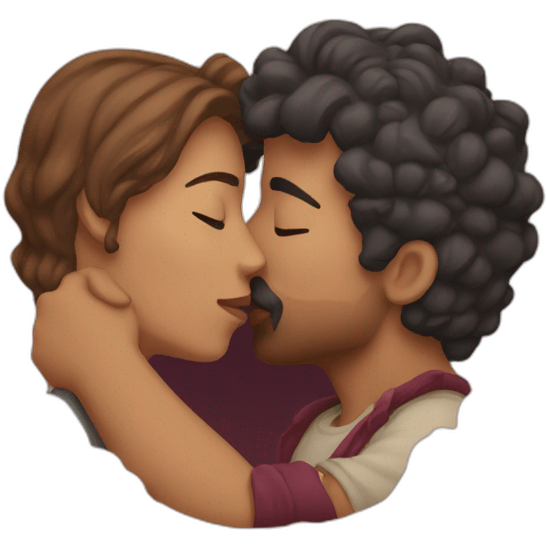 two people smooching emoji