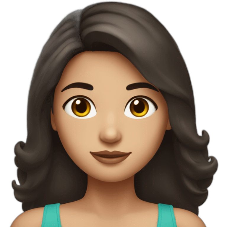 beautiful argentine girl with dark hair and suntan skin emoji