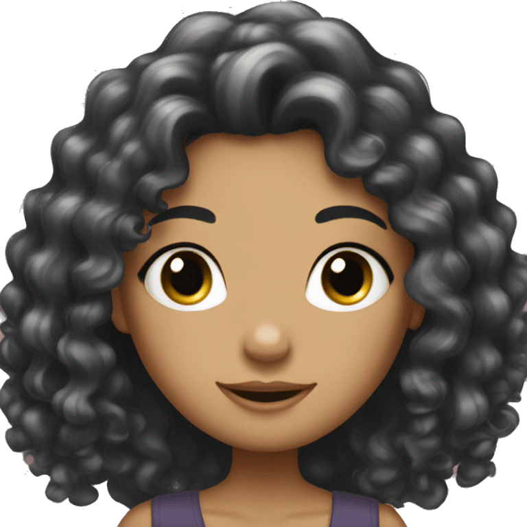 sparkle girl with long black curly hair emoji