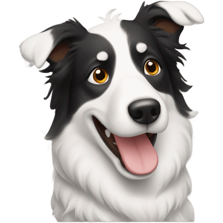 A Chinese man is holding a Border Collie. emoji