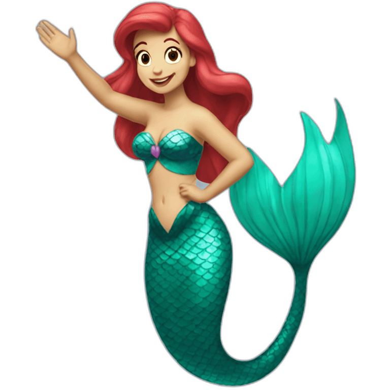 ariel mermaid waving emoji