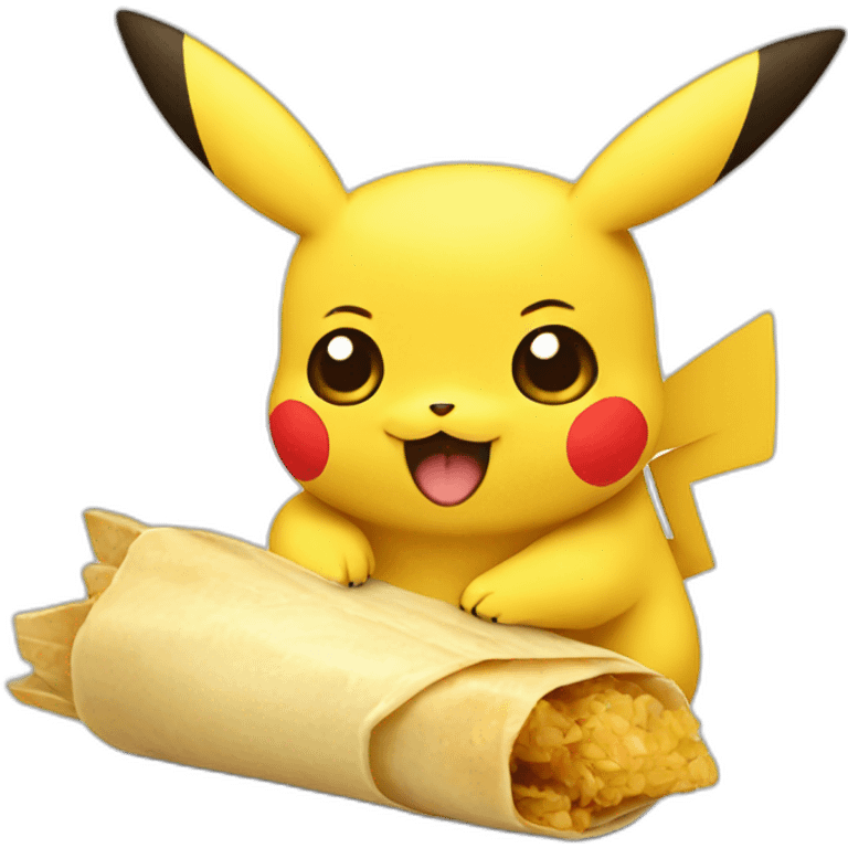 Pikachu eating tamales emoji