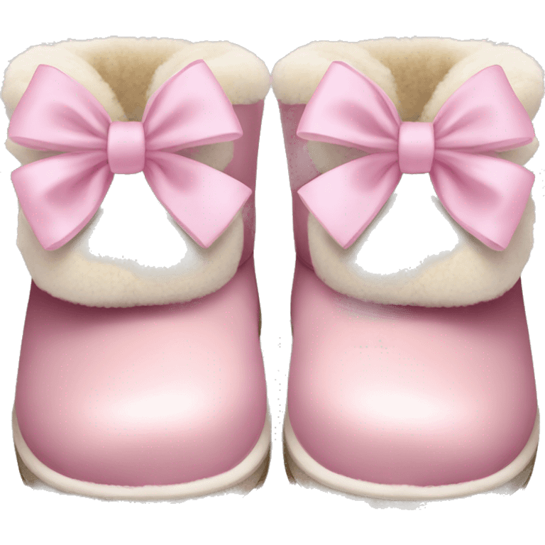 ugg slippers with light pink bows on the back emoji