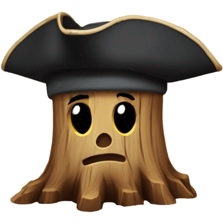 tree stump with a pirate hat emoji